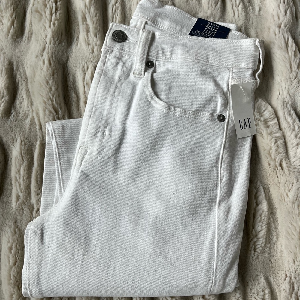 GAP Women's White True Skinny Ankle High Rise Jeans
